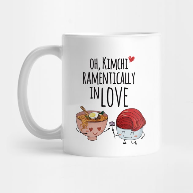 korean food,  kimchi and ramen, funny memes gifts for foodies and couples by korean-design